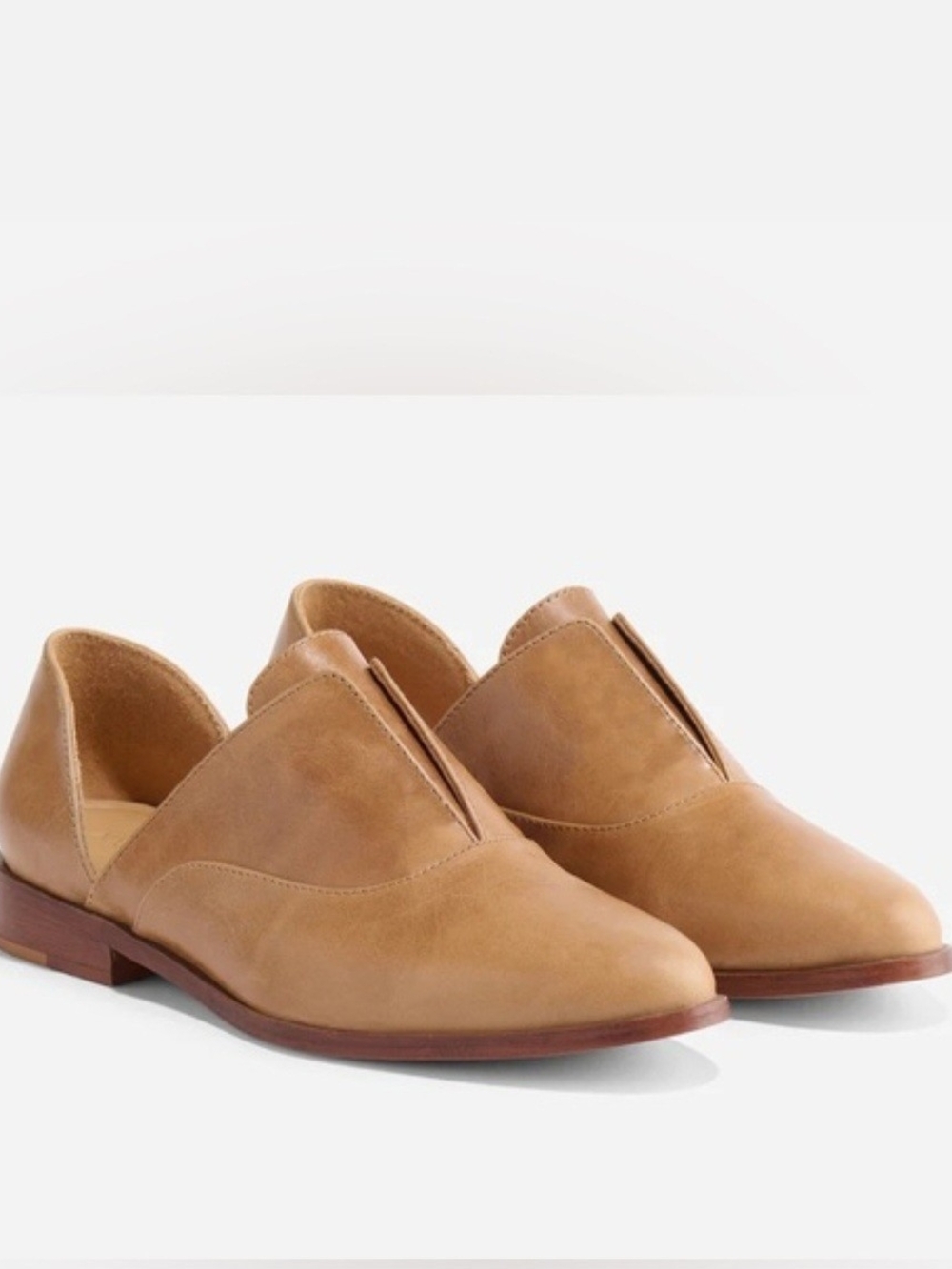 Nisolo Emma Women’s Almond Leather Slip-On Flats Sz 9 New Store Displays